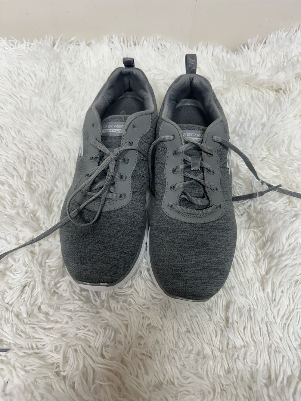 Skechers Men’s Dark Gray Knit Athletic Sneakers